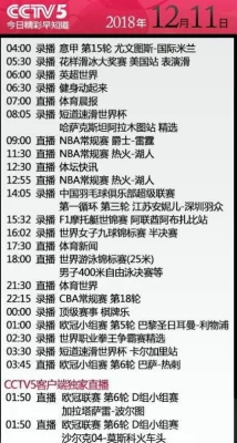 广东体育频道节目表：每日赛事与精彩内容全解析